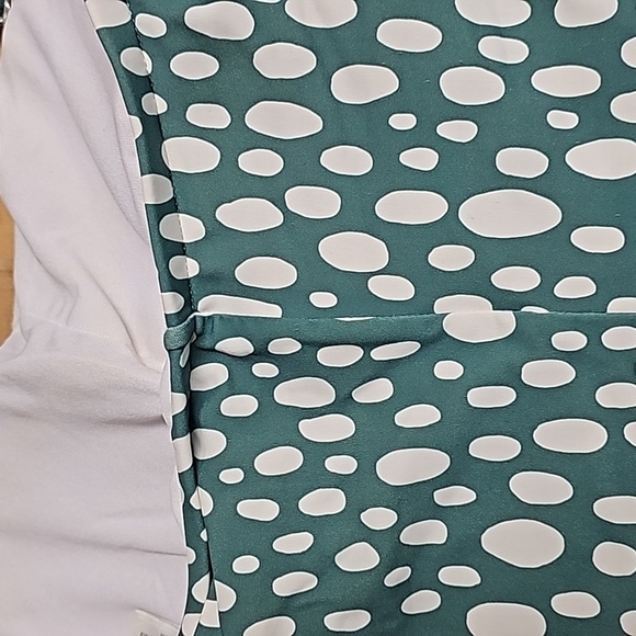 Kona Sol Teal and White Polka Dot One Piece Swimsuit - Picture 6 of 6